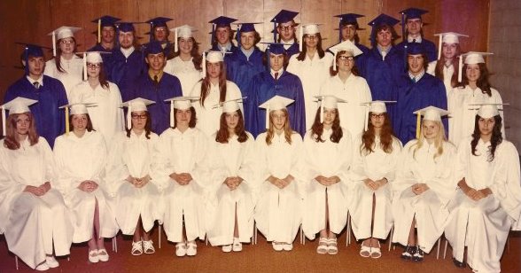 Class of 1973 -- ready for graduation (Courtesy of Ken Carlton)